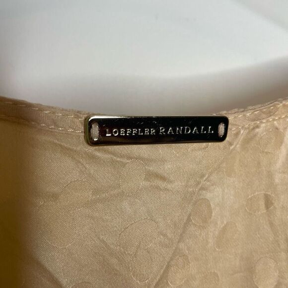 Loeffler Randall Silk Gold Tan Blouse Top Drape 0‎ Print - Picture 3 of 7